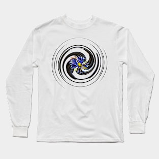 black flower vortex Long Sleeve T-Shirt